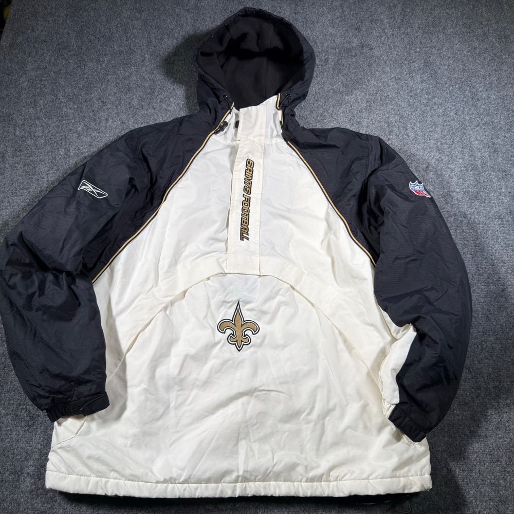 Vintage 2000s Reebok New Orleans Saints On Field NFL Pullover Jacket Large